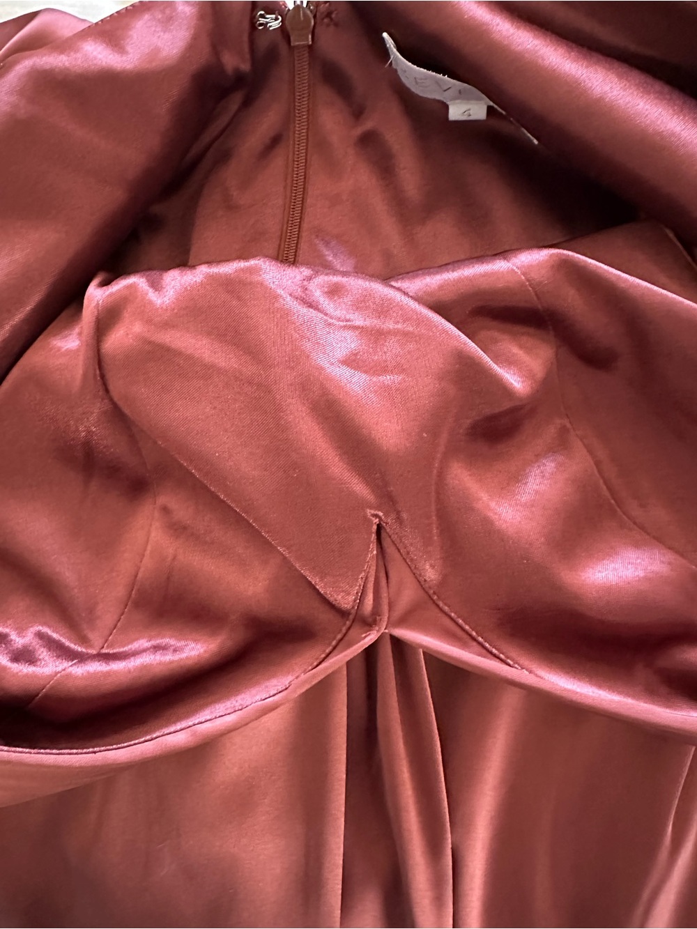Revelry Gwen Satin Maxi Formal Dress Gown in Copper Rust, Size 4 - Picture 8 of 8